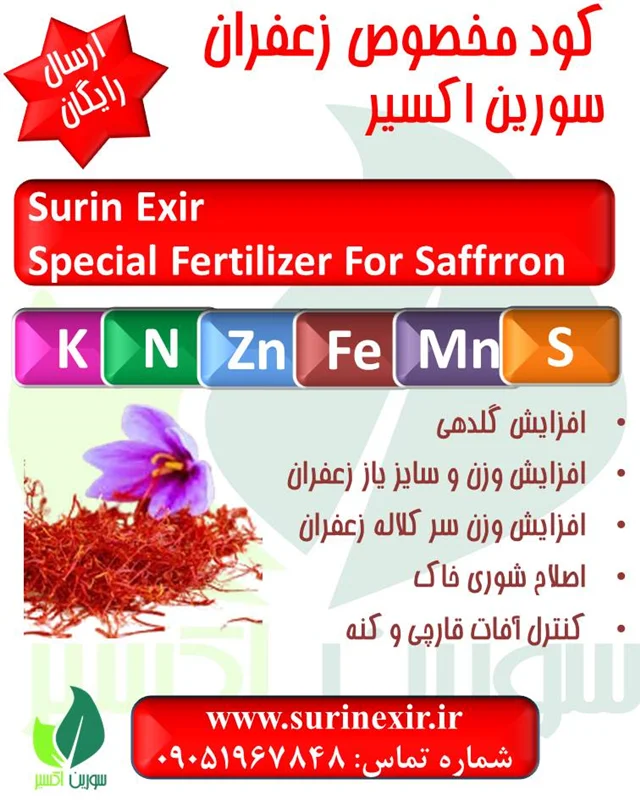 کود گلدهی زعفران سورین اکسیر